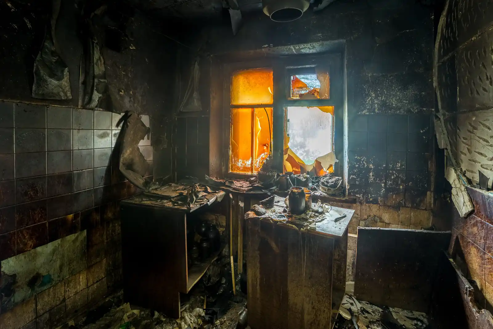Fire damage restoration crew responding to a house fire in Minneapolis, MN near 55432